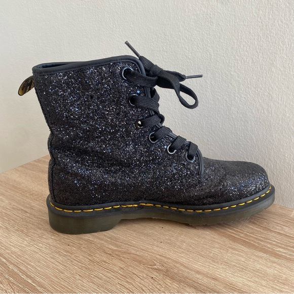 Dr Martens Black Chunky Glitter 1460 Farrah Lace Up Boots Women’s 11, EU 43 - Picture 3 of 13